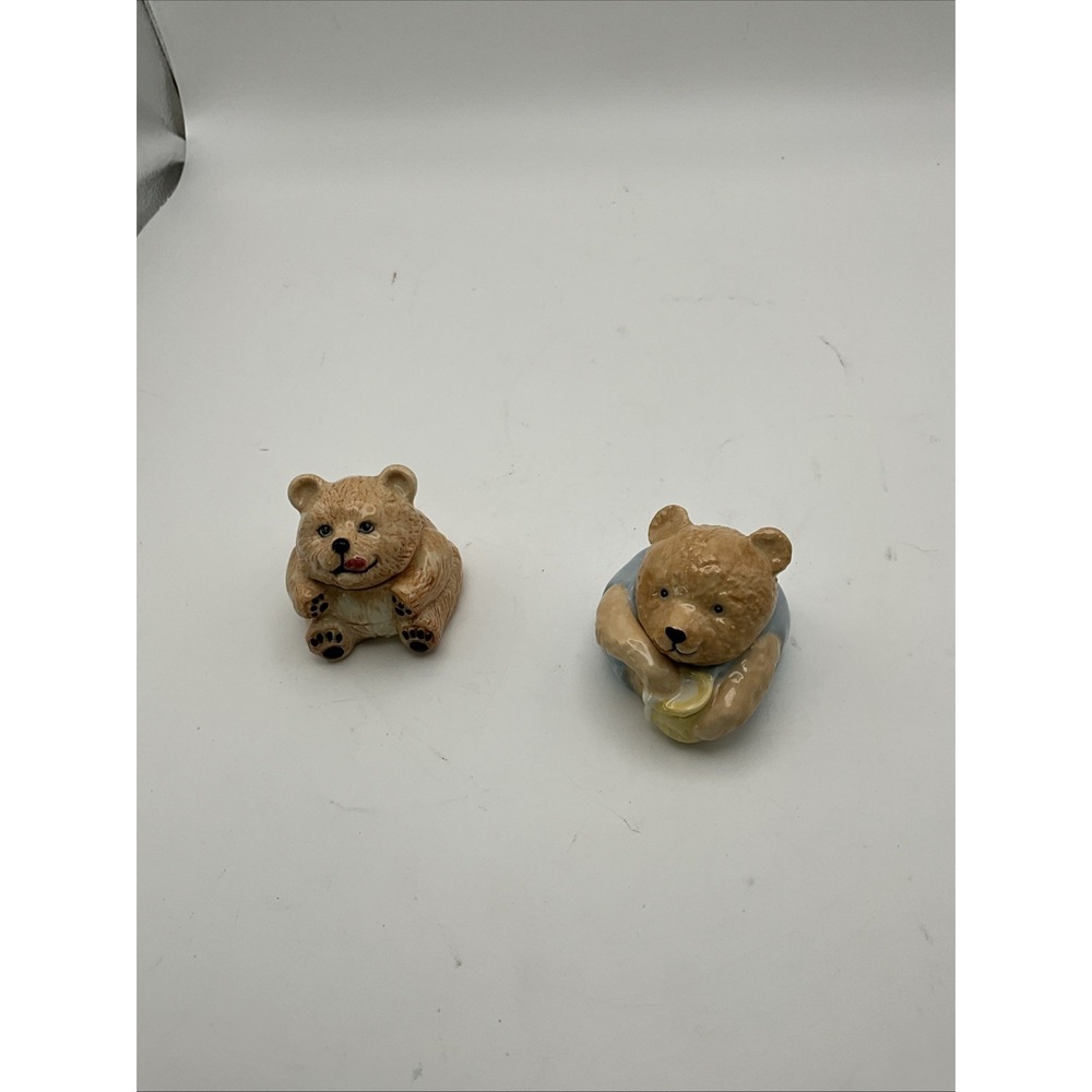 Kevin Francis Face Pots Bear & Charter Teddy Bear Trinket Pots 2pc England